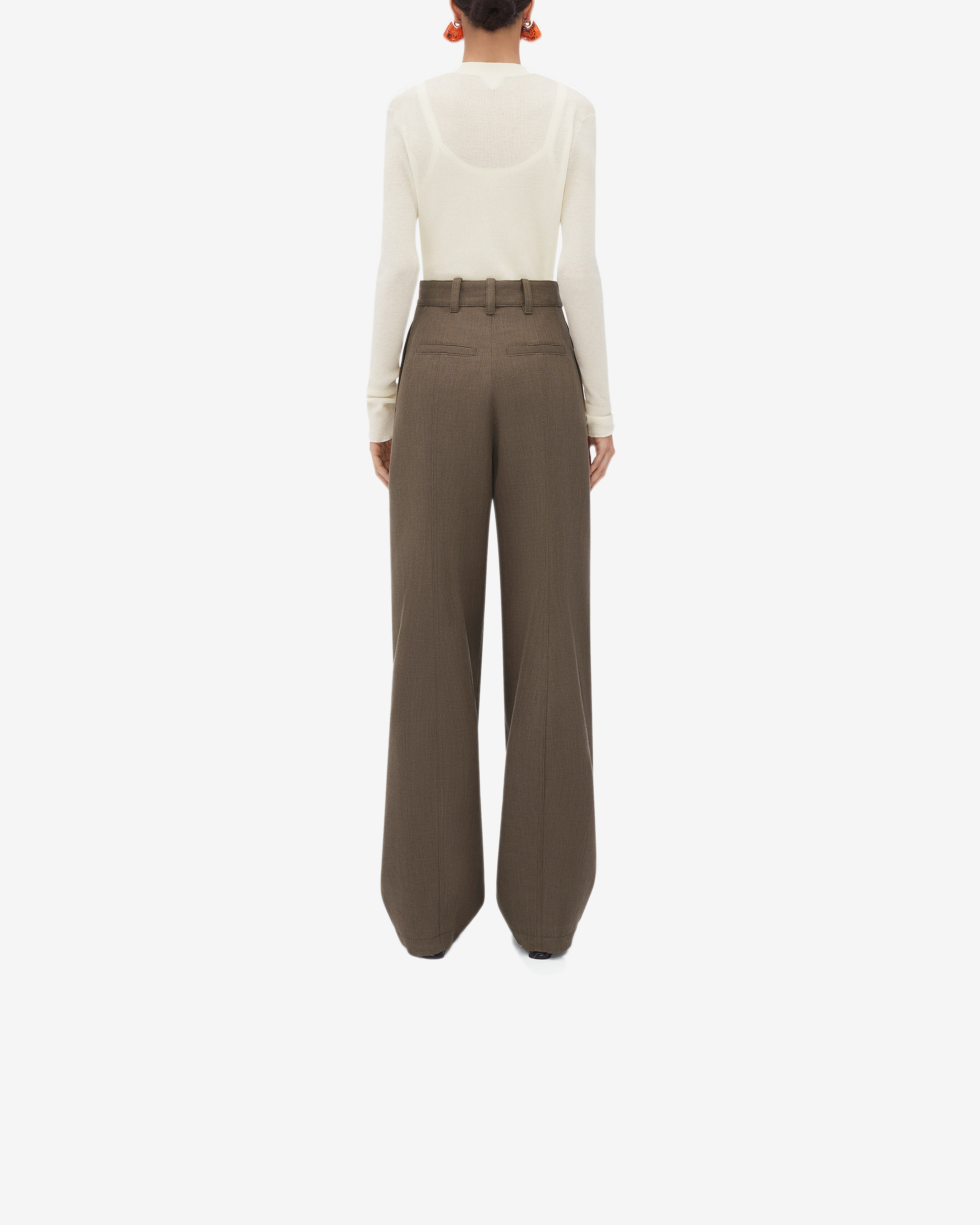 Bottega Veneta - Women's Soft Wool Twill Trousers - (Milkweed)