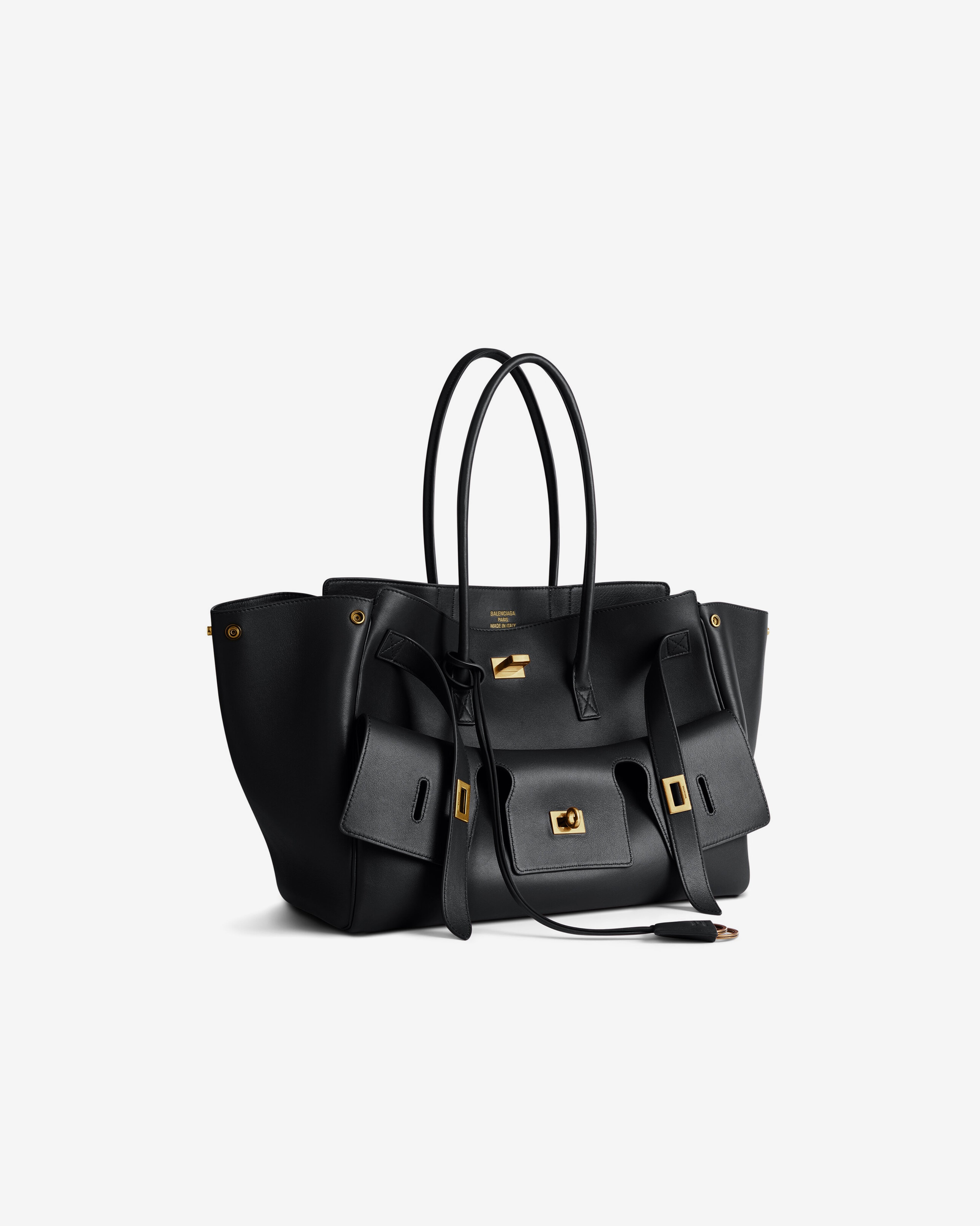 Balenciaga: Bel Air Medium Carry All Bag (Black) | DSML E-SHOP