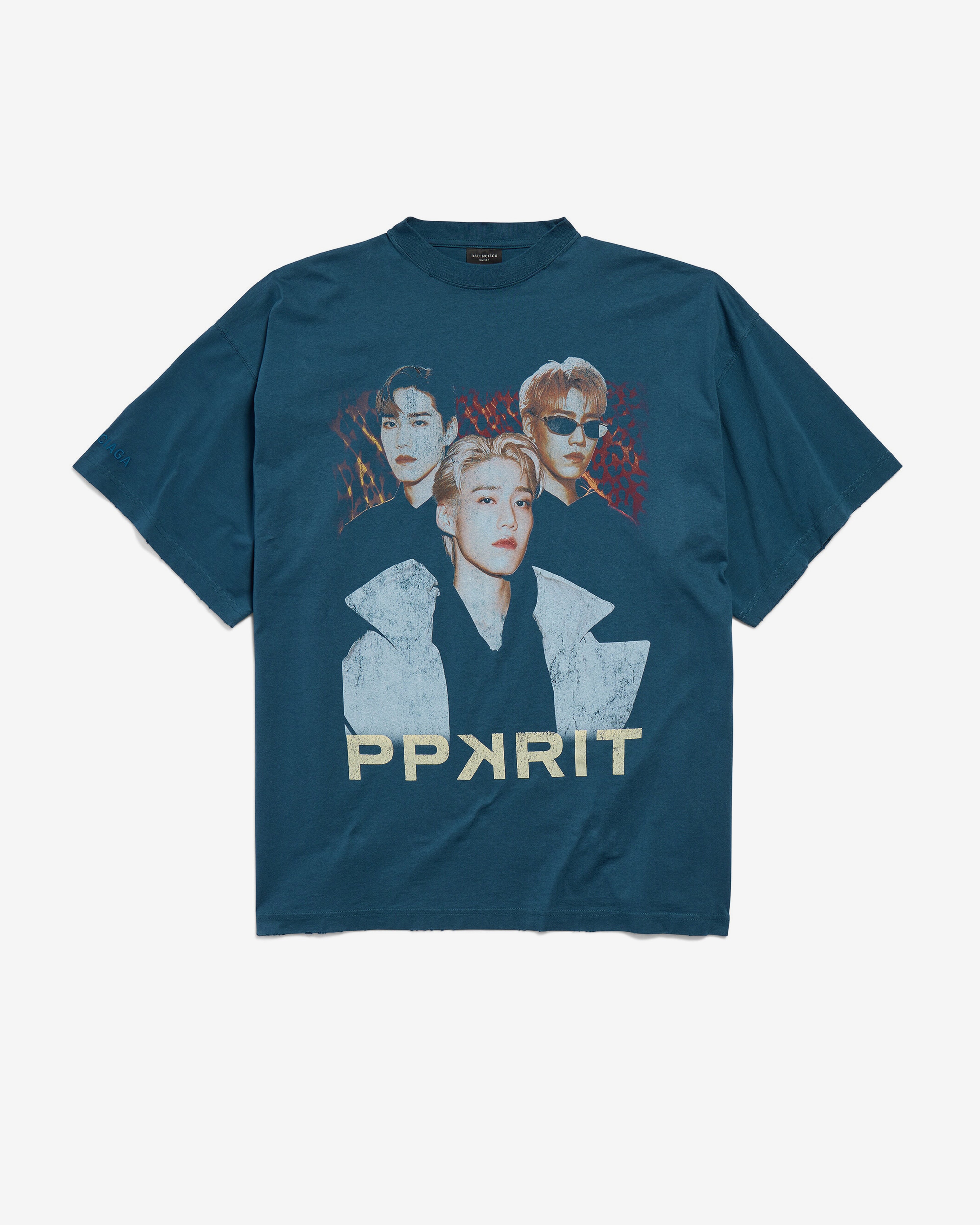 Balenciaga: Women's PP Krit Oversized T-Shirt (Dark Blue