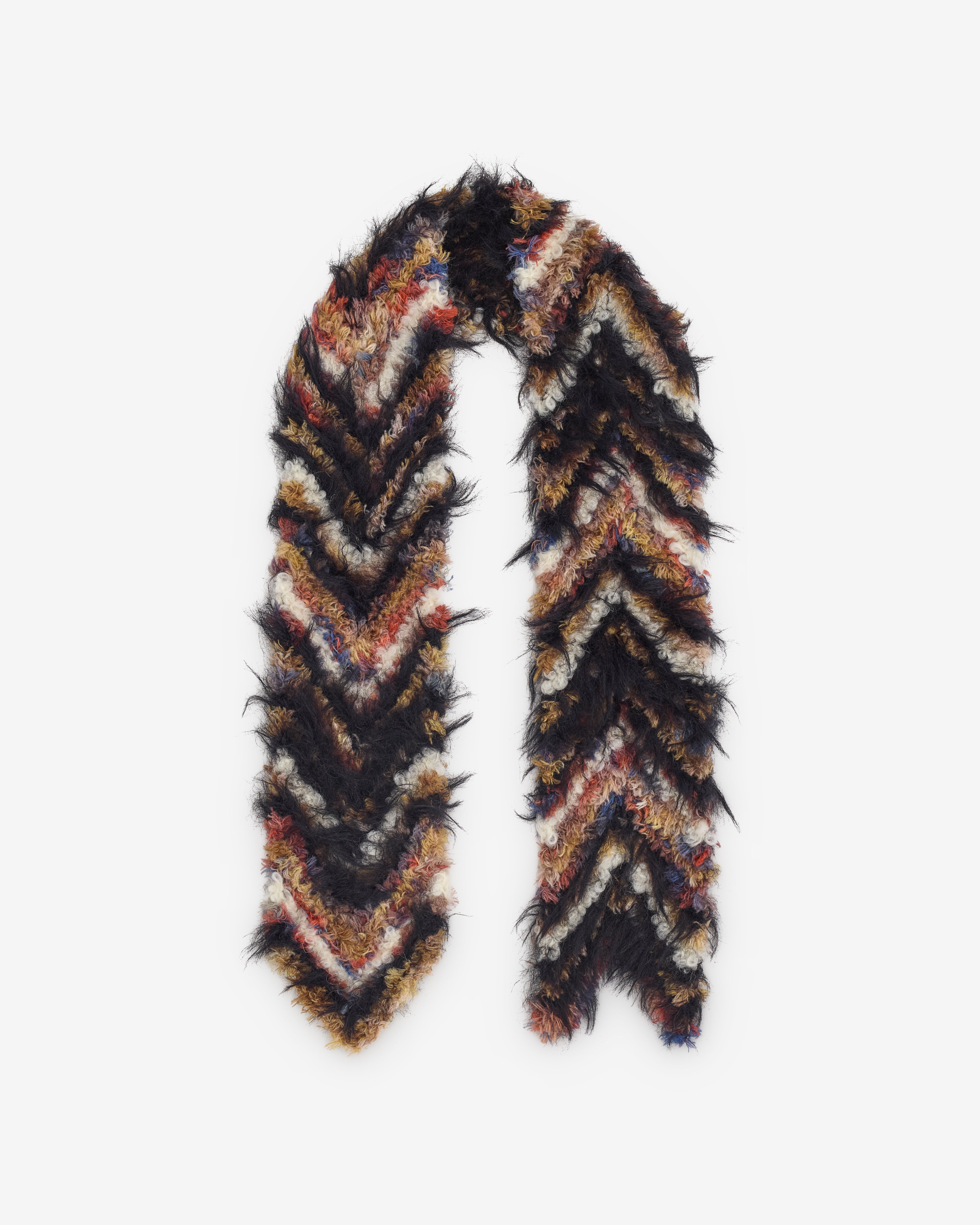 Kiko Kostadinov: Women's Chevron Knit Scarf (Strawberry) | DSML E-SHOP