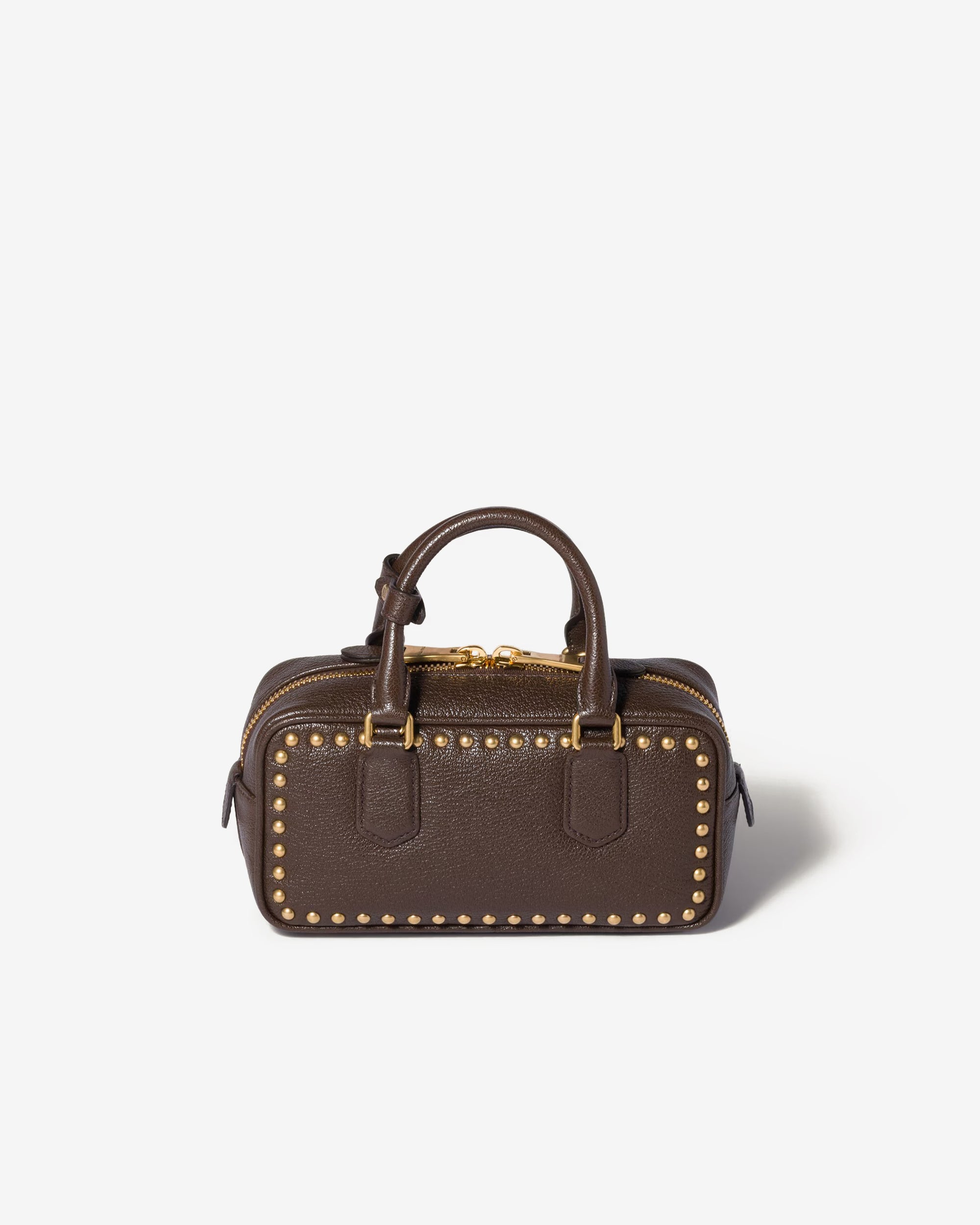 Miu Miu - Arcadie Studded Leather Bag - (Mahoghany) view 3, Click to Zoom in