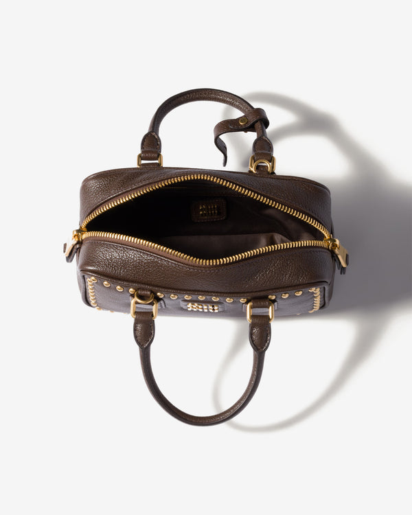 Miu Miu - Arcadie Studded Leather Bag - (Mahoghany)