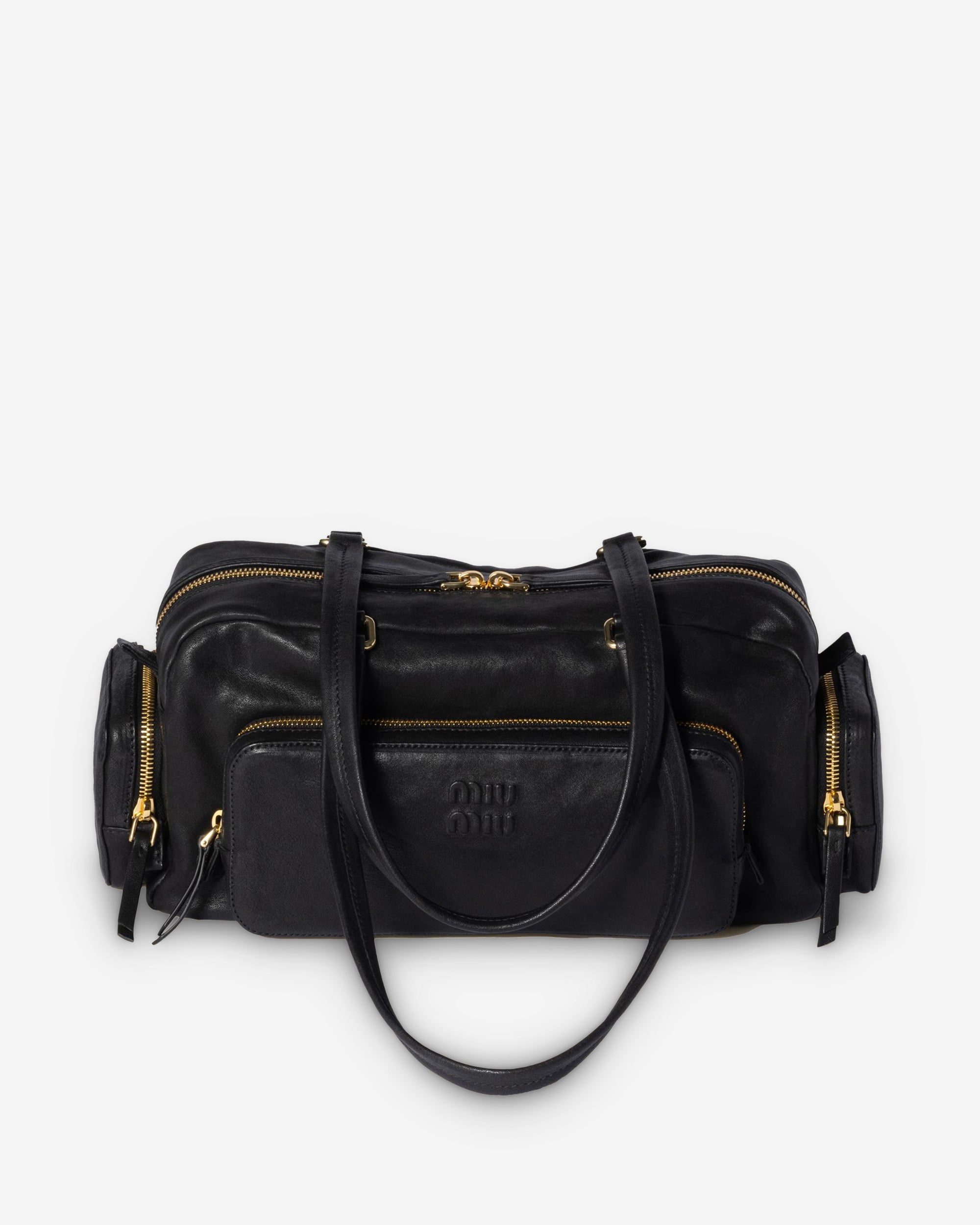 Miu Miu - Women’s Pocket Washed Nappa Leather Bag - (Black) view 1, Click to Zoom in