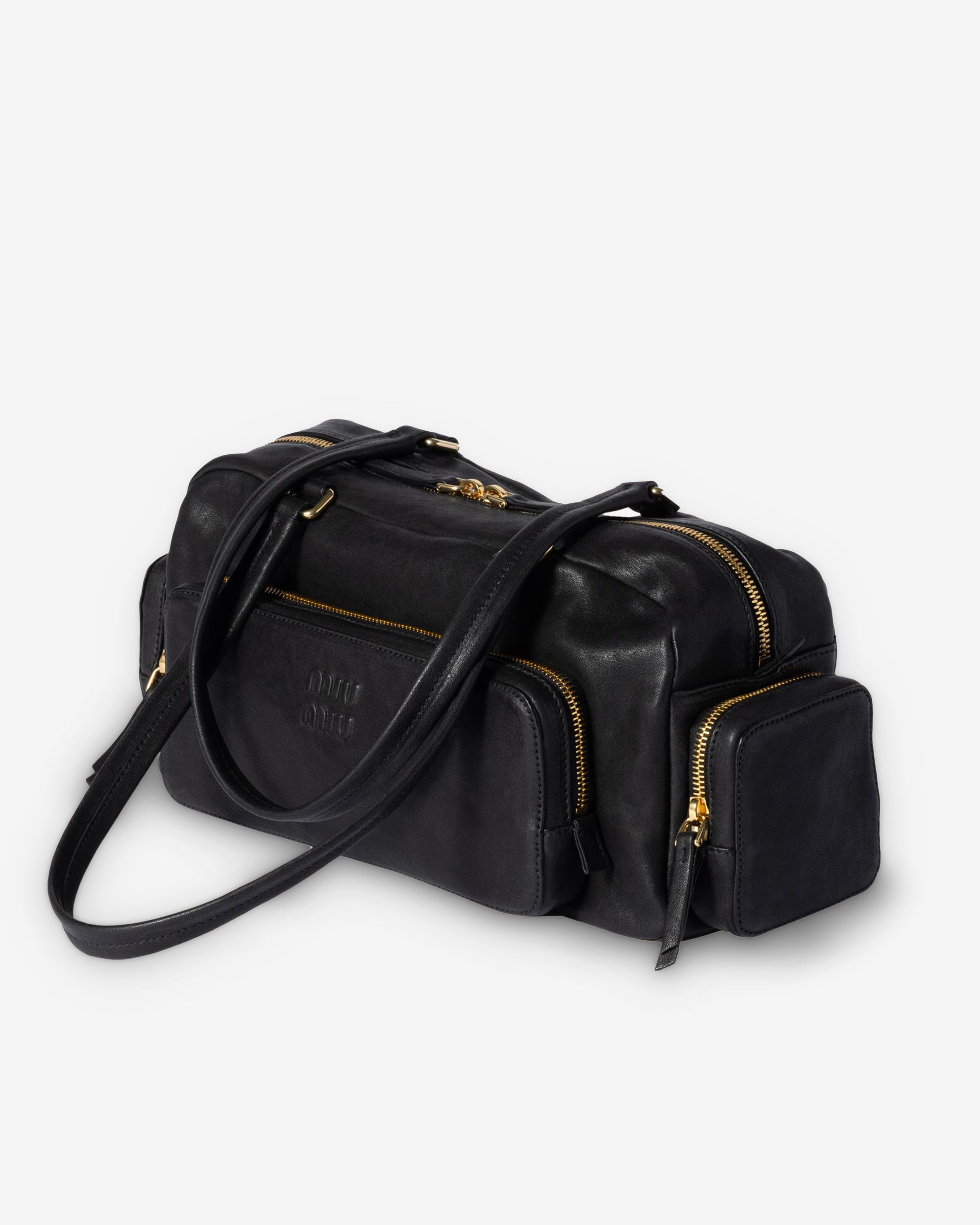 Miu Miu - Women’s Pocket Washed Nappa Leather Bag - (Black) view 3, Click to Zoom in