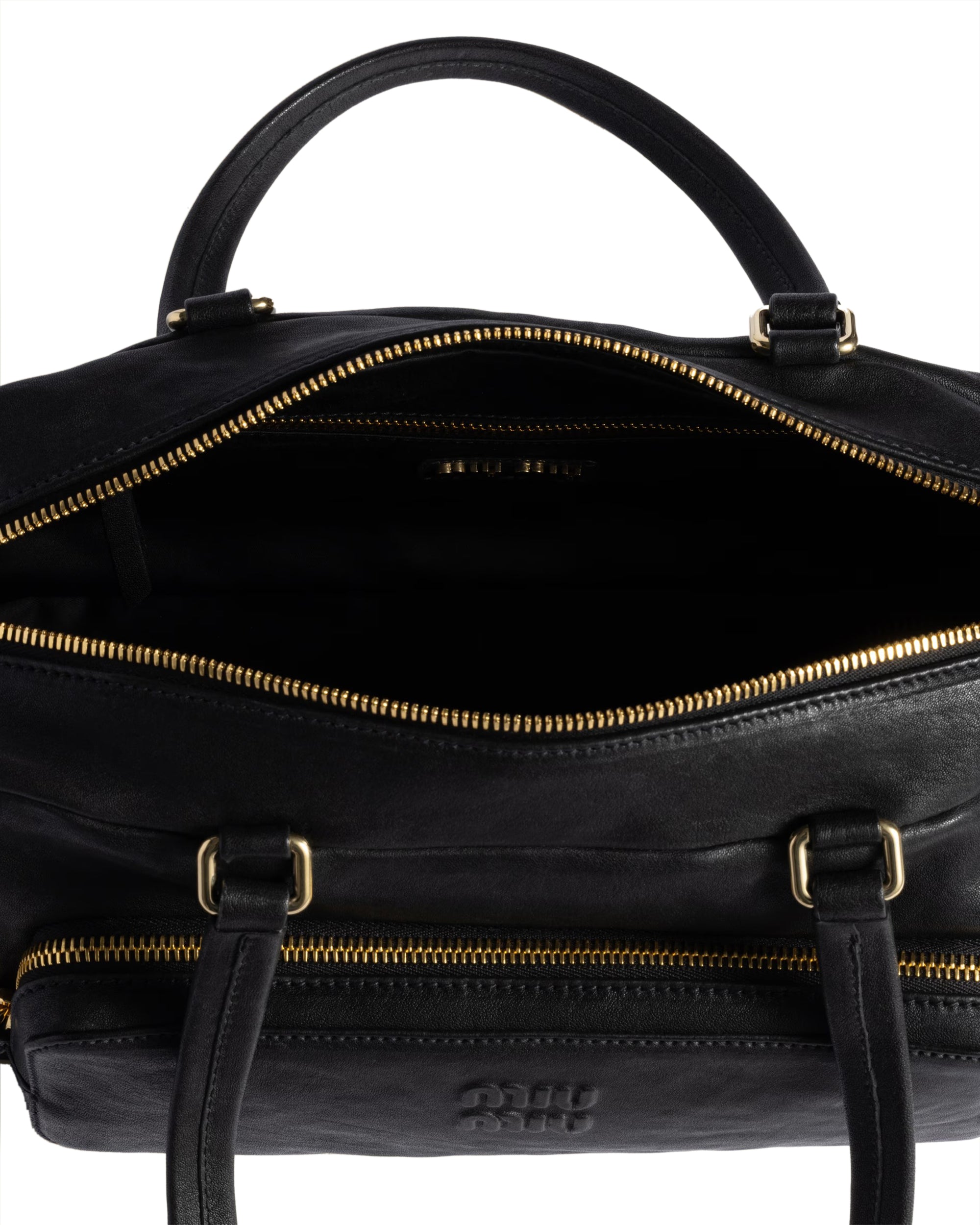 Miu Miu - Women’s Pocket Washed Nappa Leather Bag - (Black) view 5, Click to Zoom in