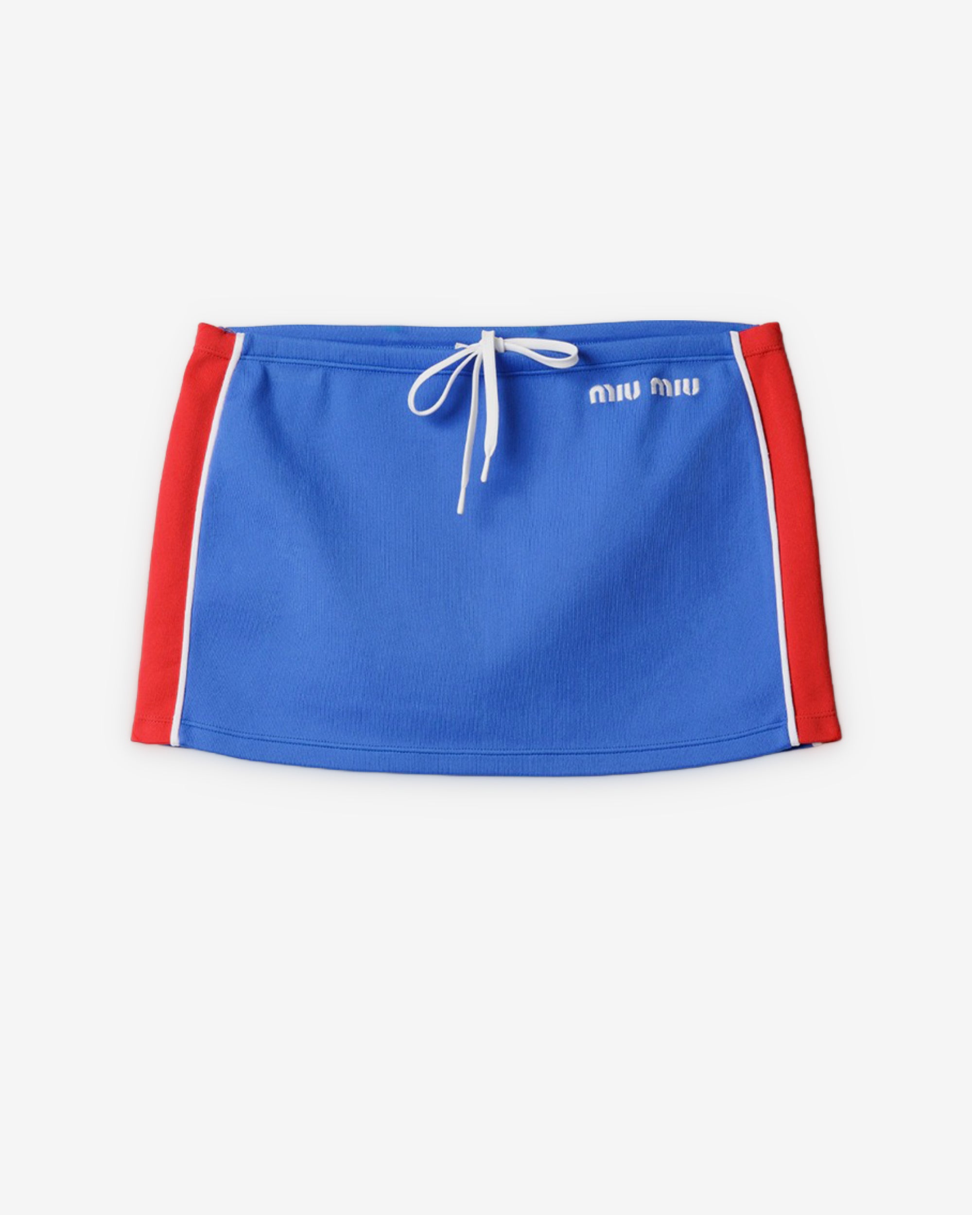 Miu Miu - Women's Technical Yarn Miniskirt - (Bright Blue/Red) view 1, Click to Zoom in