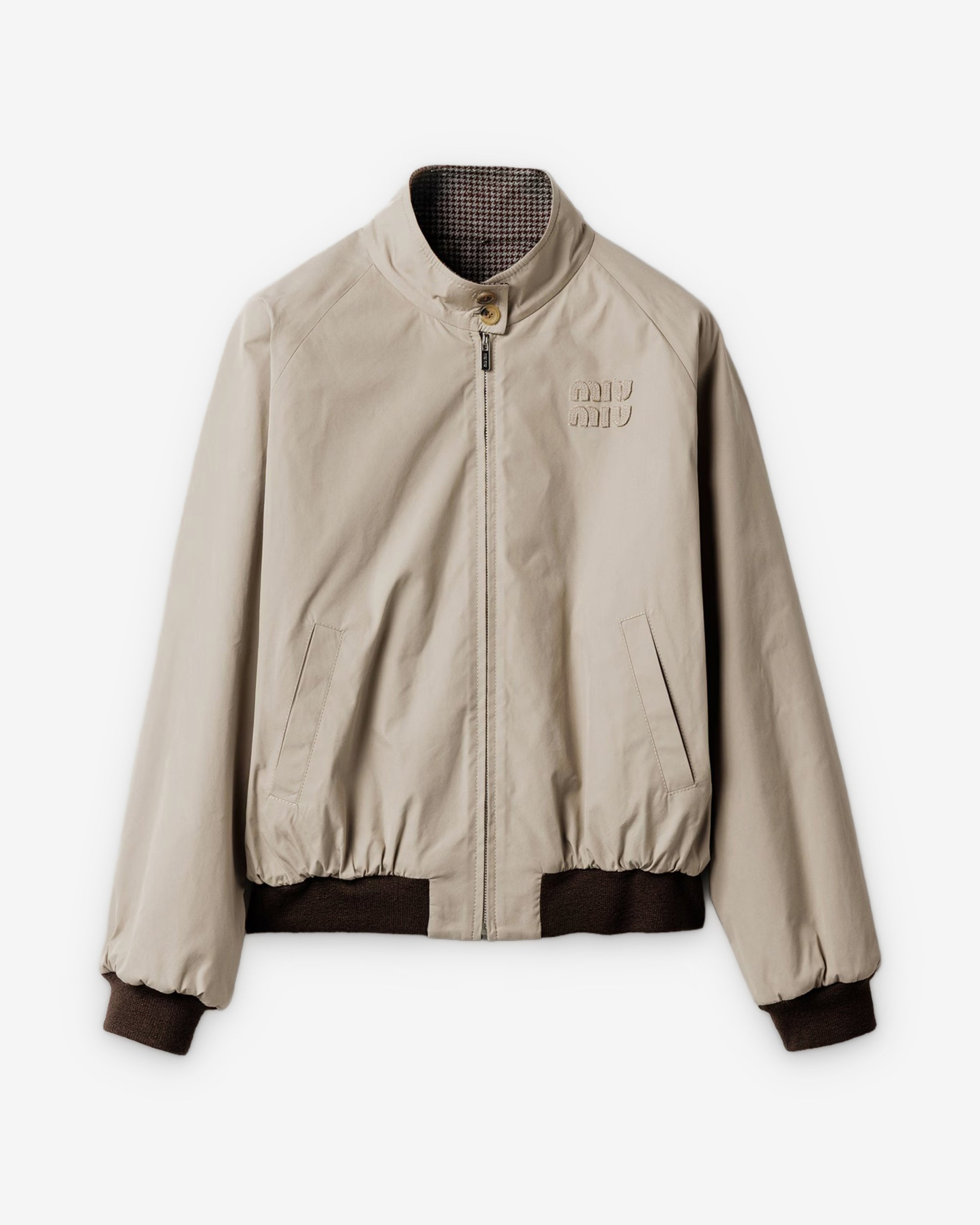 Miu Miu - Women's Reversible Blouson Jacket - (Clay/Cocoa Brown/Gray) view 1, Click to Zoom in