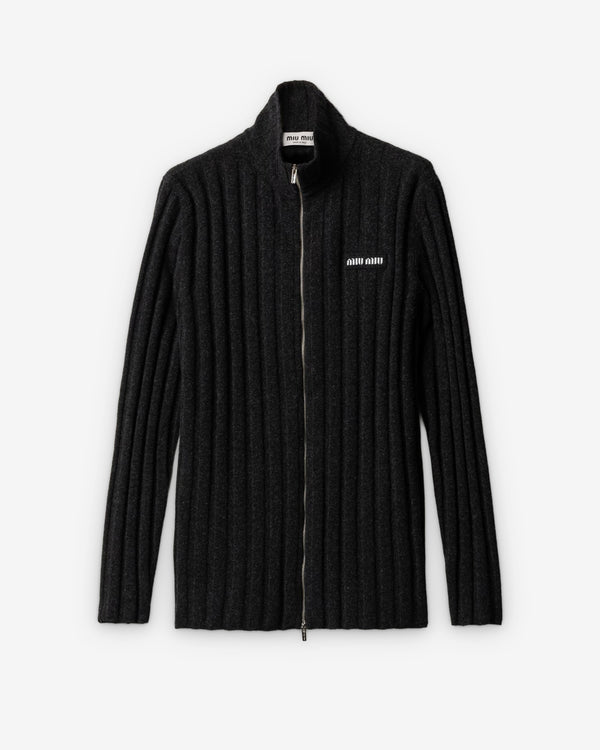 Miu Miu - Women's Wool and Cashmere Cardigan - (Anthracite Gray)