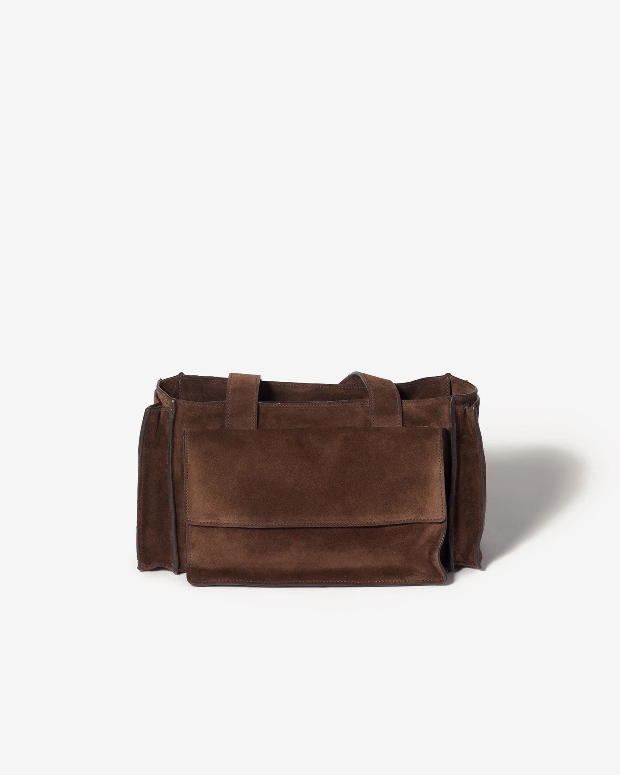 Miu Miu - Women's Utilitaire Suede Top-handle Bag - (Dark Brown) view 3, Click to Zoom in