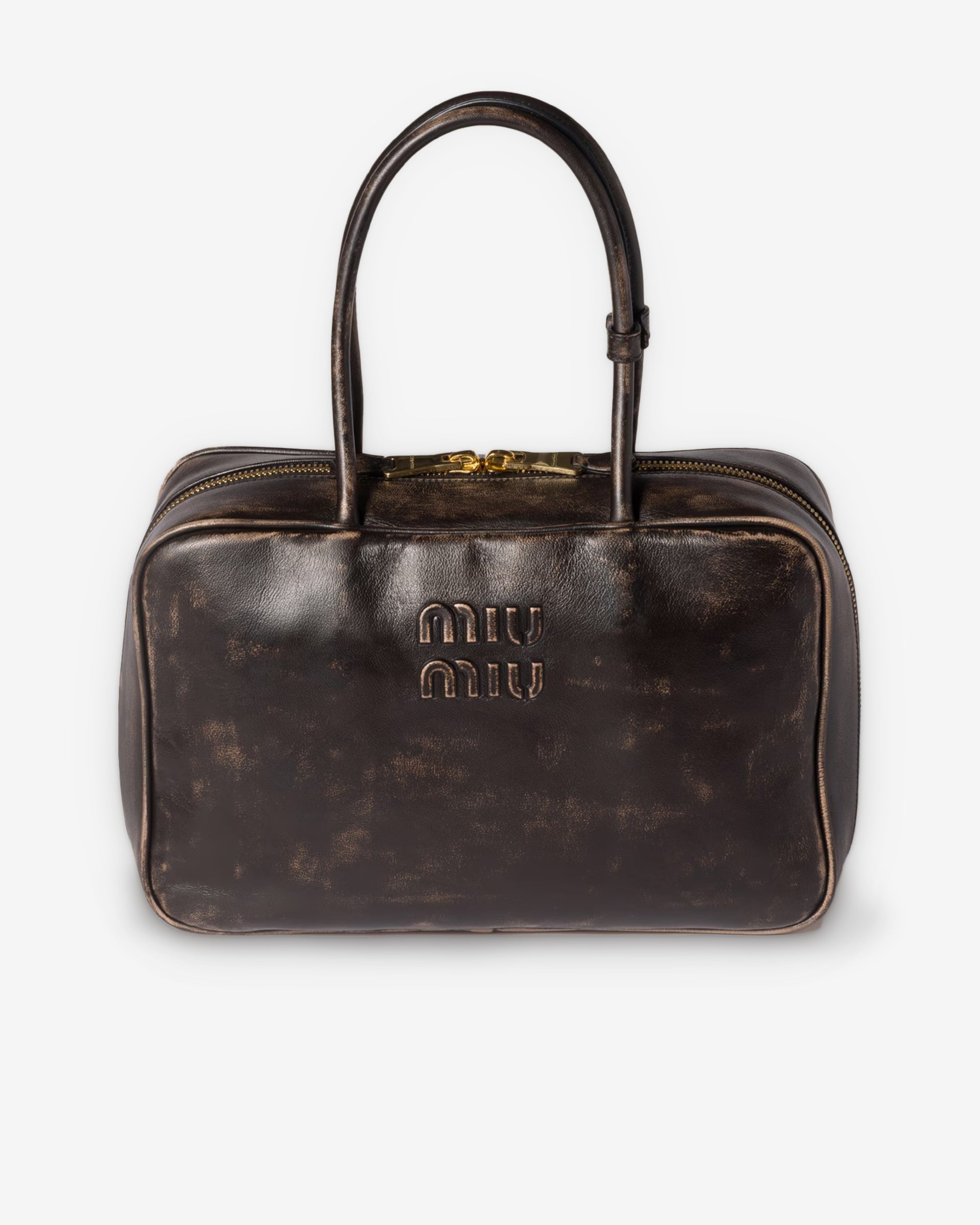 Miu Miu - Women’s Beau Nappa Leather Bag - (Coffee) view 1, Click to Zoom in