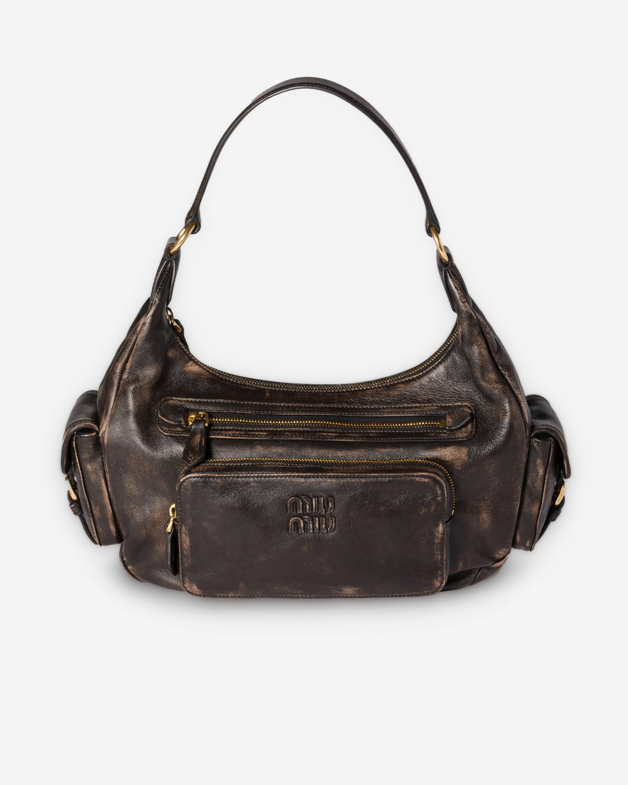 Miu Miu - Women’s Pocket Nappa Leather Bag - (Coffee) view 1, Click to Zoom in