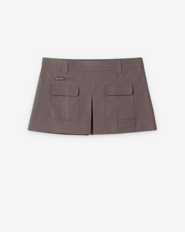 Miu Miu - Women's Poplin Miniskirt - (Lead Gray)