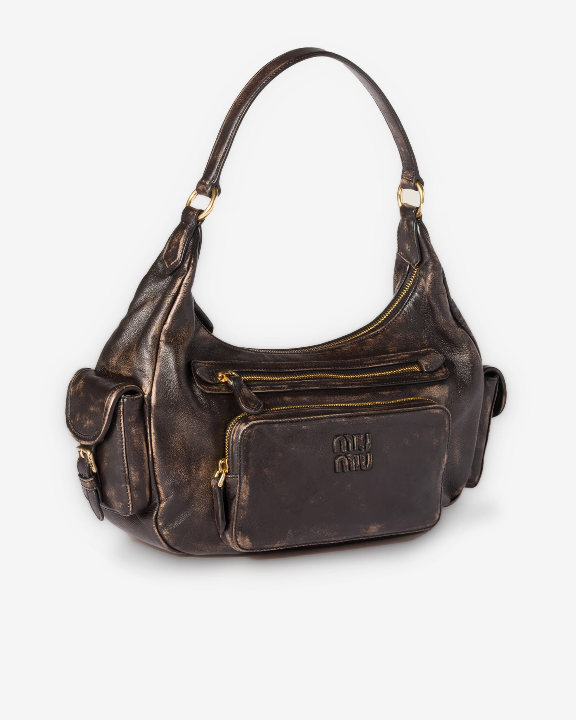 Miu Miu - Women’s Pocket Nappa Leather Bag - (Coffee) view 2, Click to Zoom in