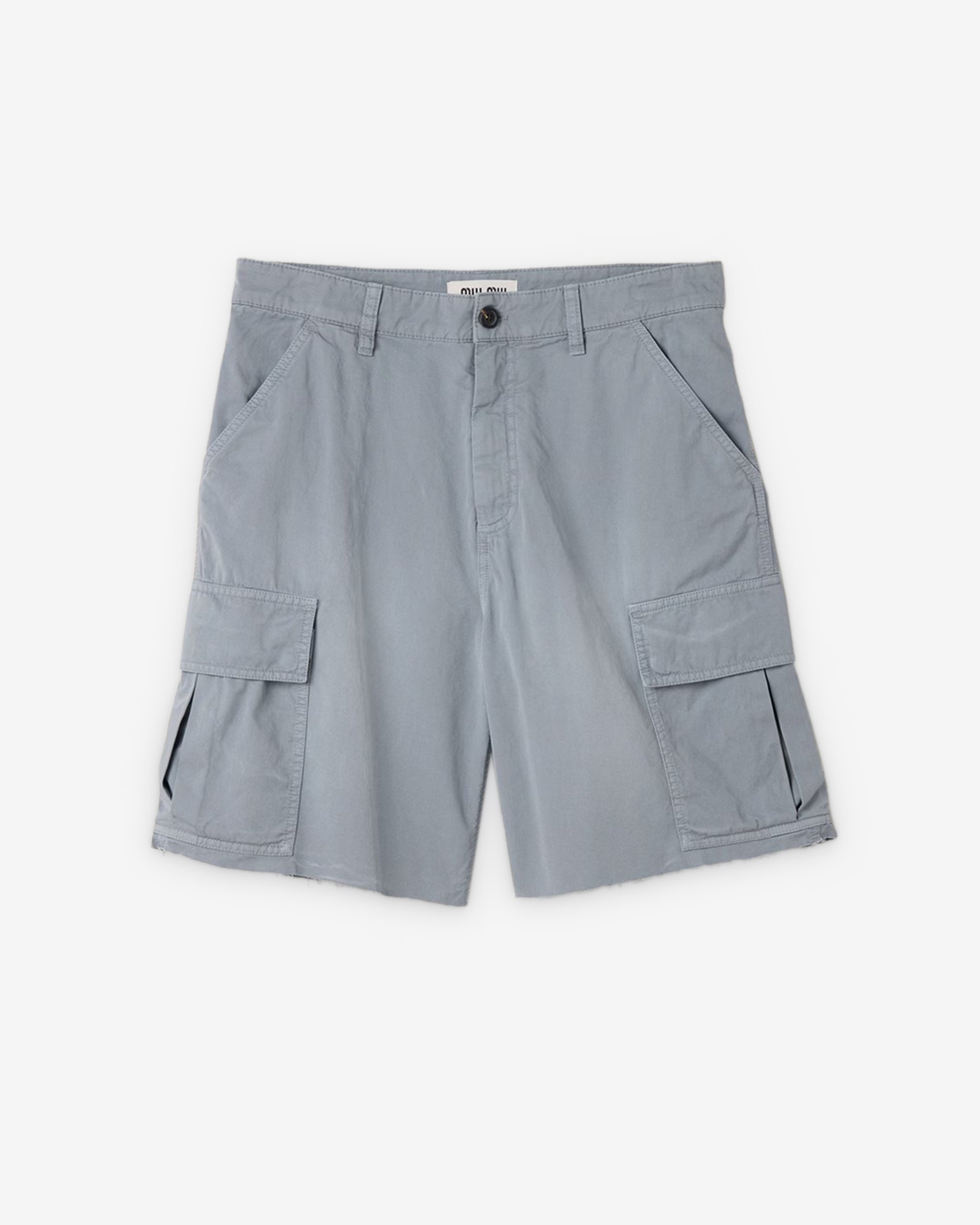 Miu Miu - Women's Old Twill Bermudas - (Steel Gray) view 1, Click to Zoom in