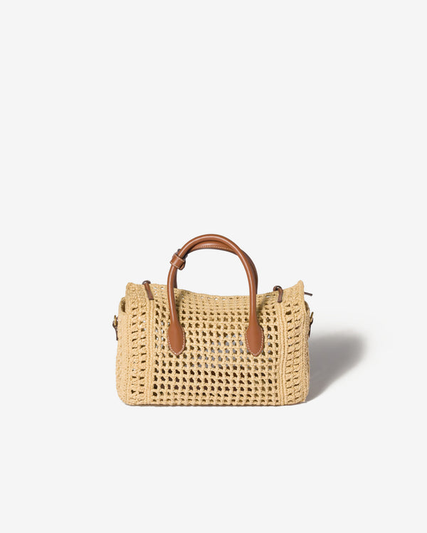 Miu Miu - Women's Raffia Handbag - (Beige/Cognac)