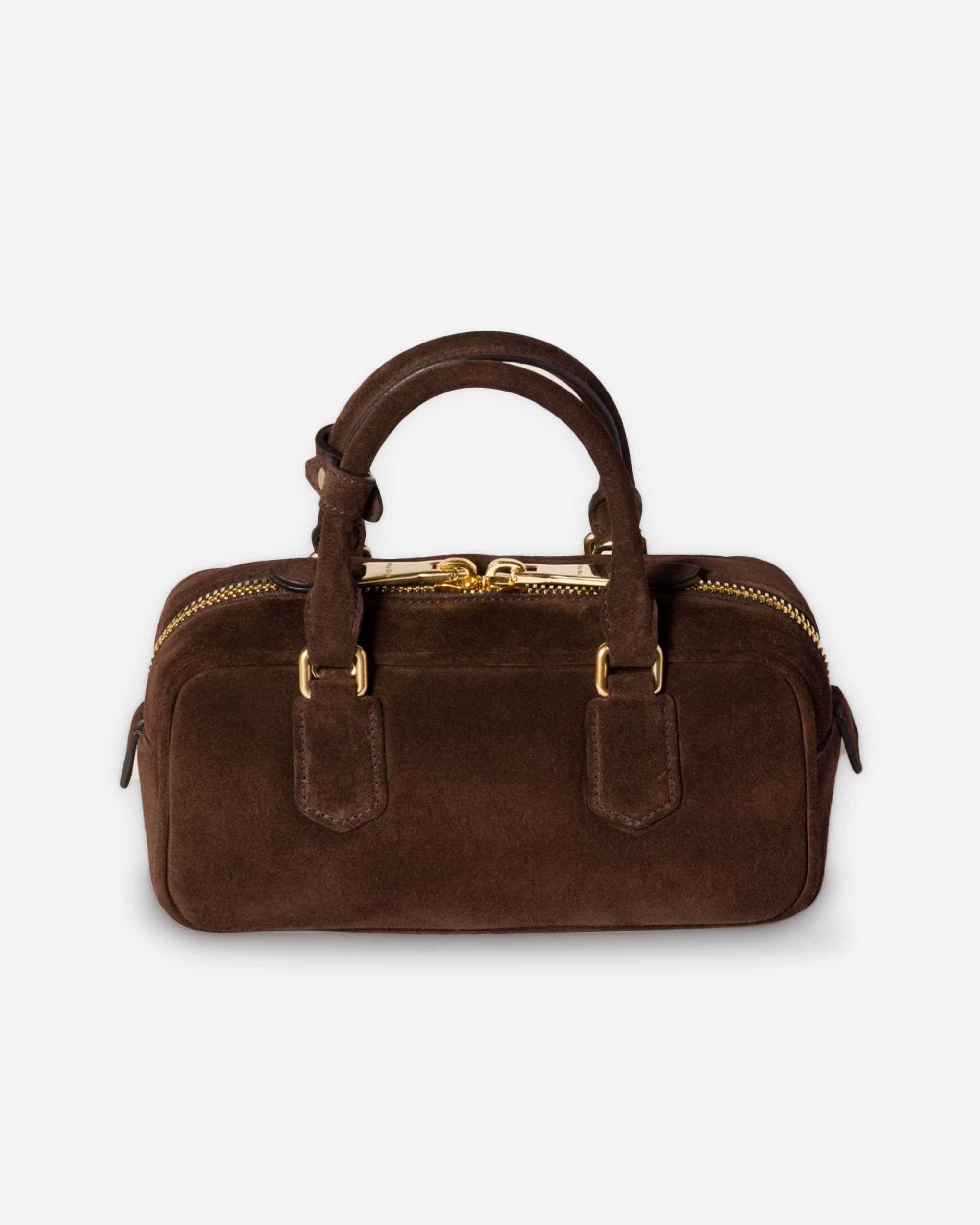 Miu Miu - Women’s Arcadie Padded Suede Top-handle Bag - (Dark Brown) view 3, Click to Zoom in