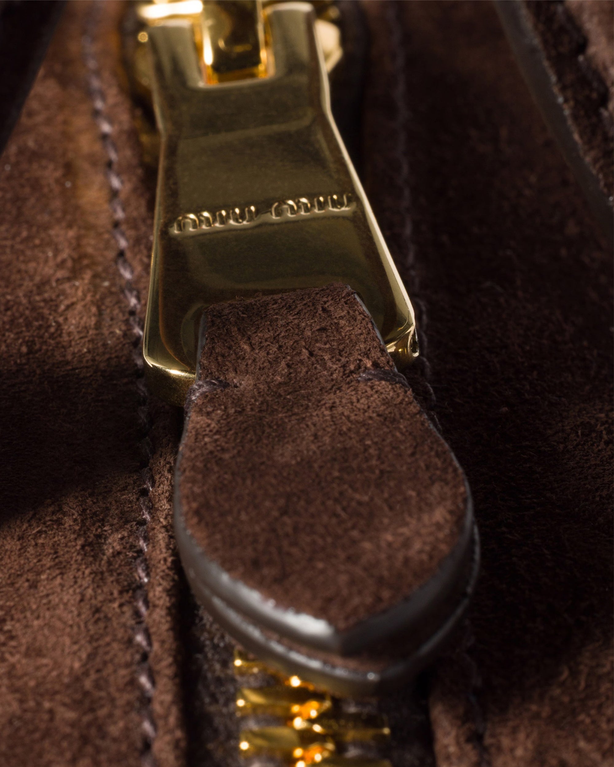 Miu Miu - Women’s Arcadie Padded Suede Top-handle Bag - (Dark Brown) view 4, Click to Zoom in