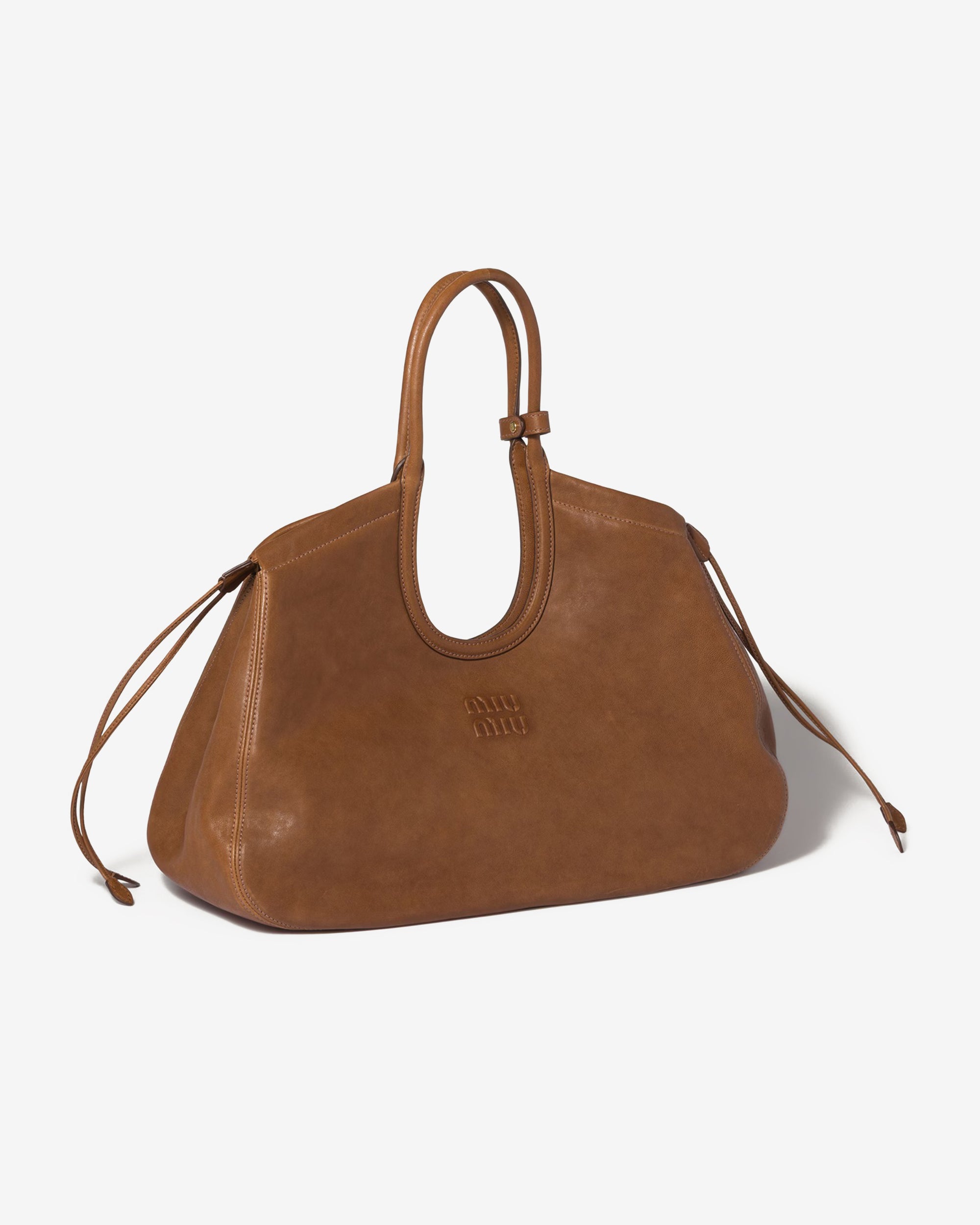 Miu Miu - Ivy Nappa Leather Shopping Bag - (Oak) view 2, Click to Zoom in