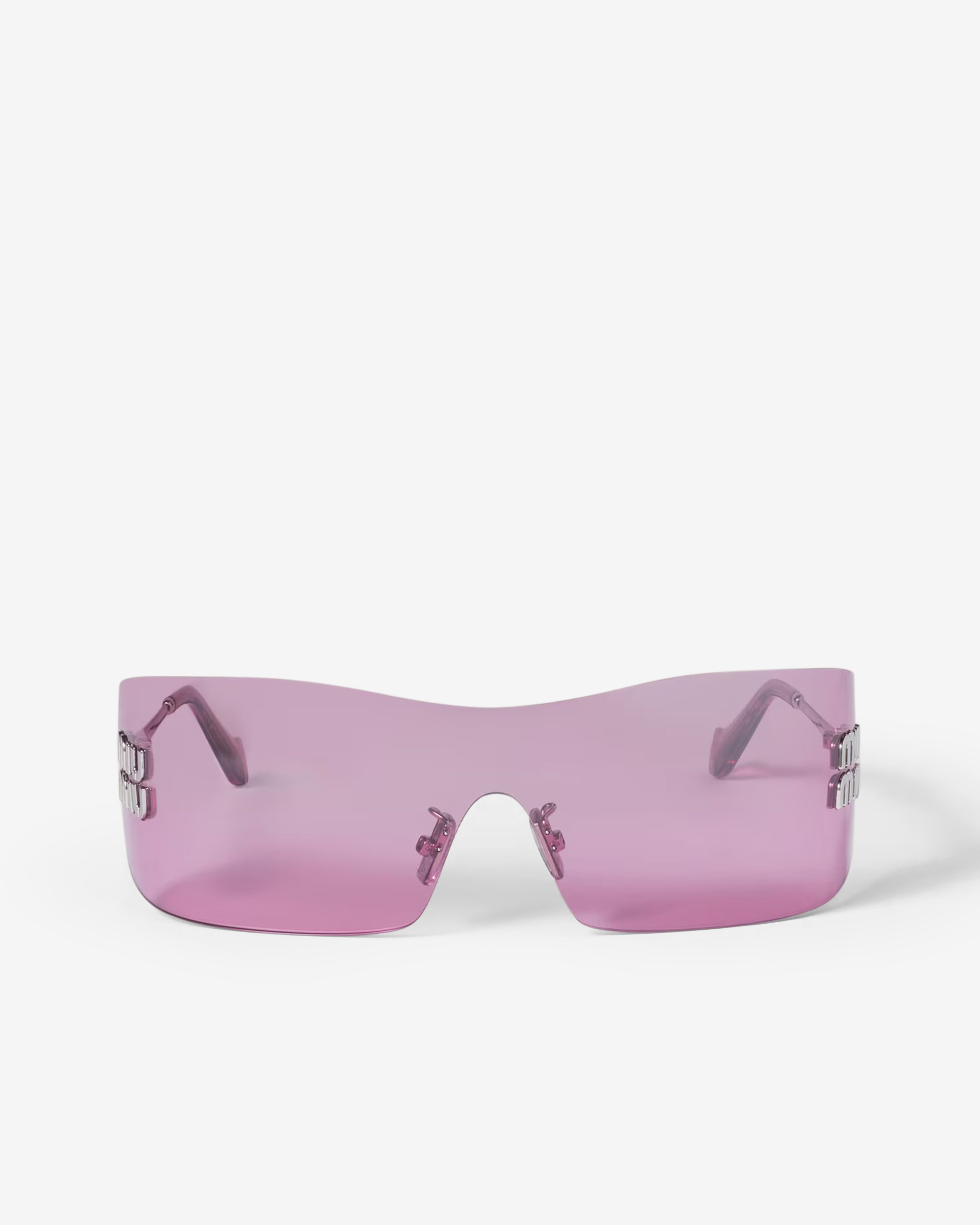 Miu Miu: Women's Aube Sunglasses (Mirrored Gradient Azalea Lenses