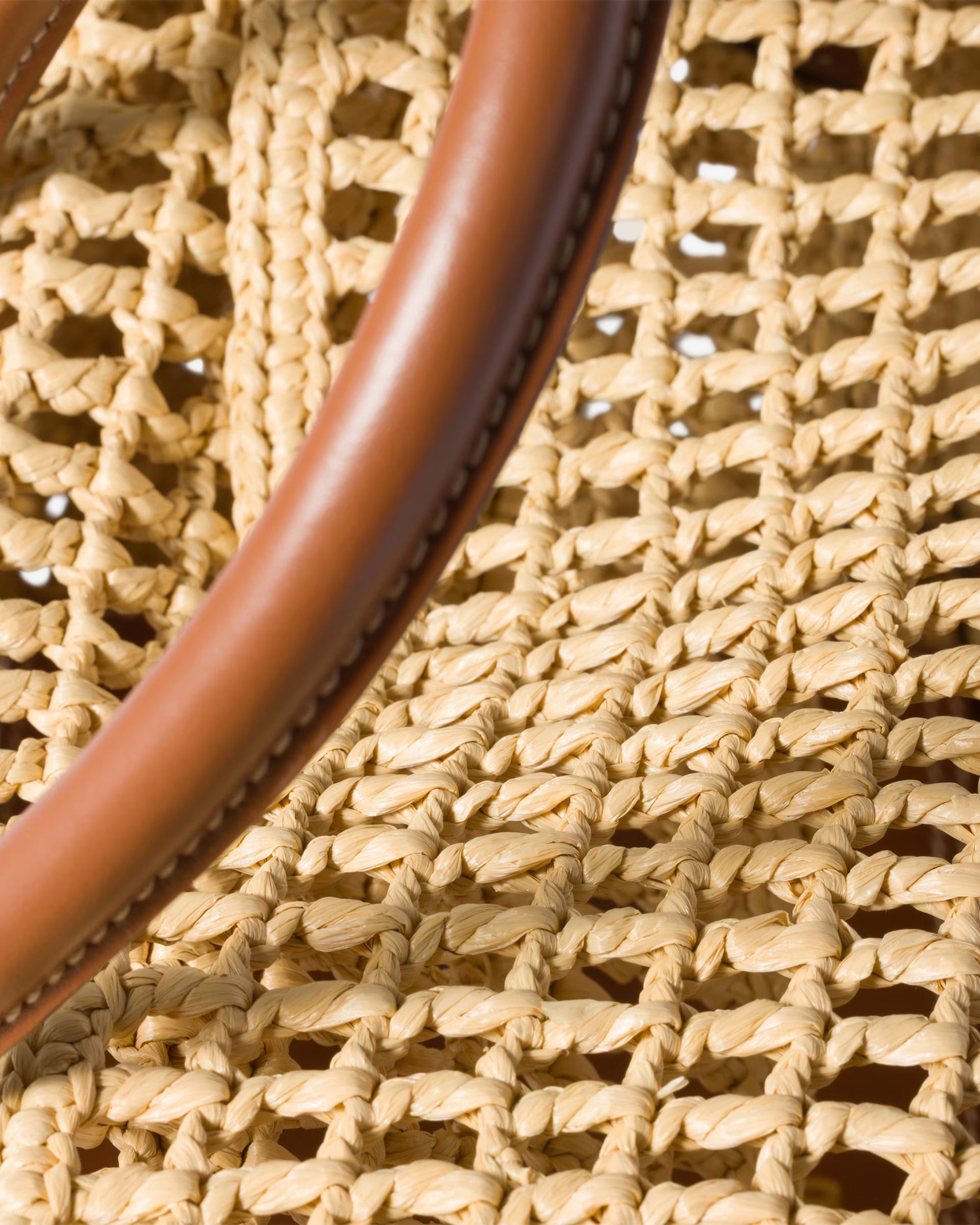 Miu Miu - Women's Raffia Top-Handle Bag - (Beige/Cognac) view 5, Click to Zoom in