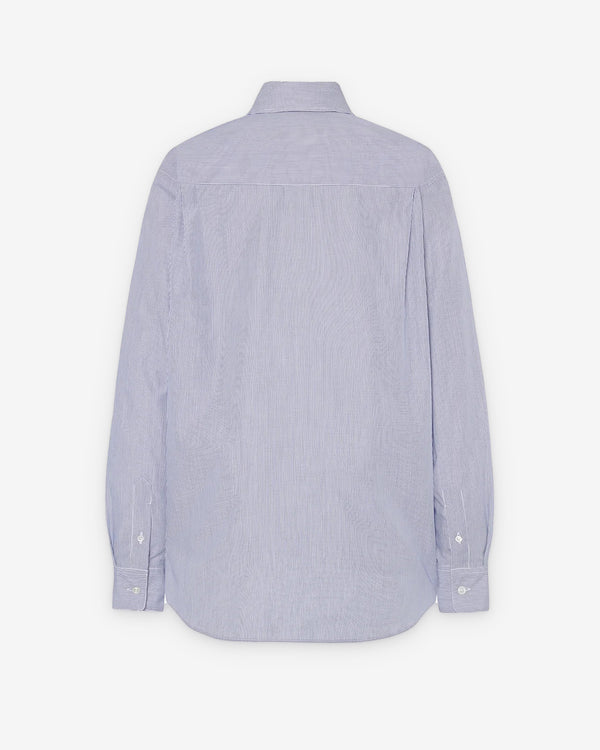 The Row  - Women's Gavina Shirt - (White Blue Stripe)