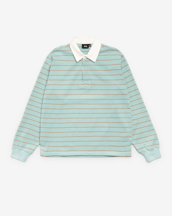 Stüssy - Men's Pin Striped Rugby - (Blue)
