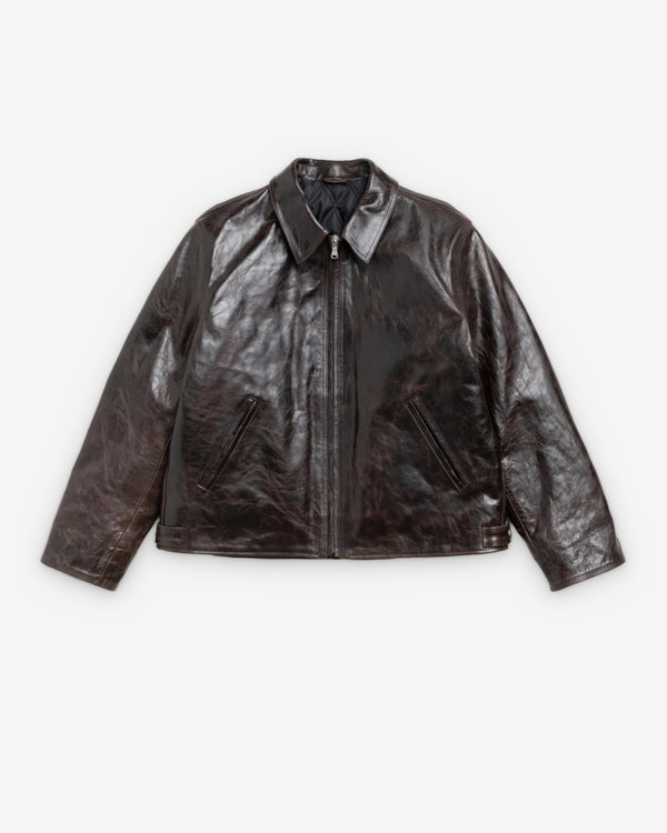 Stüssy - Men's Garage Jacket Leather - (Dark Brown)