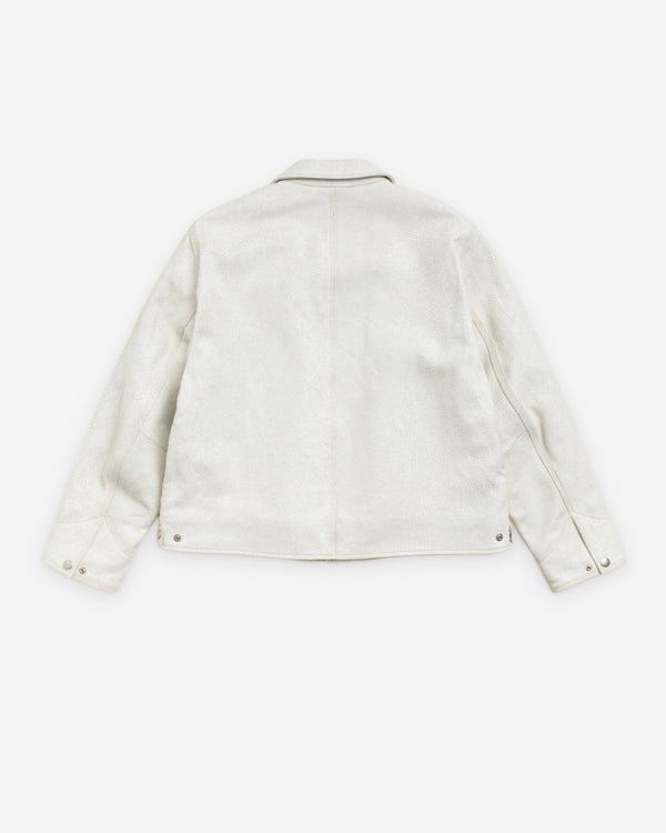 Stüssy - Men's Garage Jacket Cracked Leather - (White)