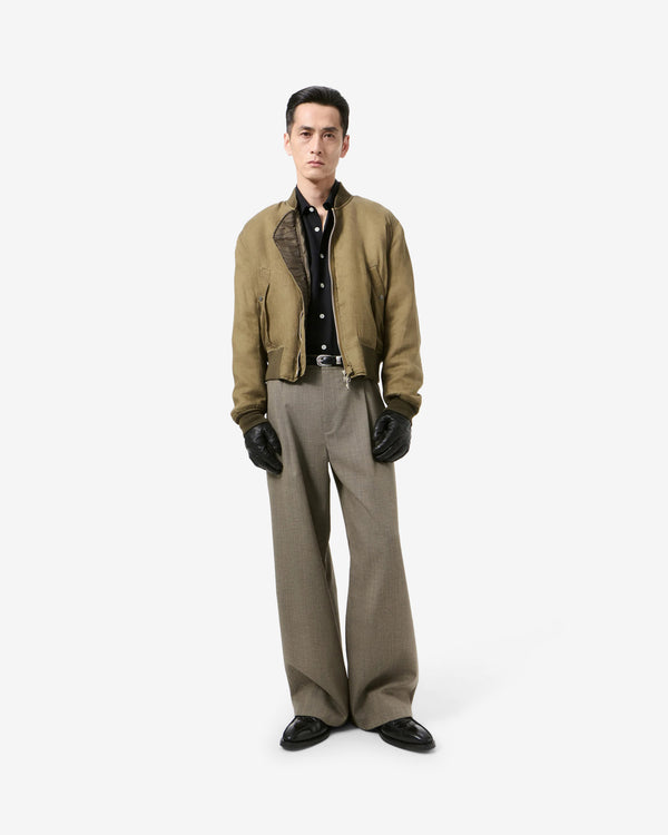 Our Legacy - Men's Bomber - (Marsh Khaki Wax Dipped Cupro)