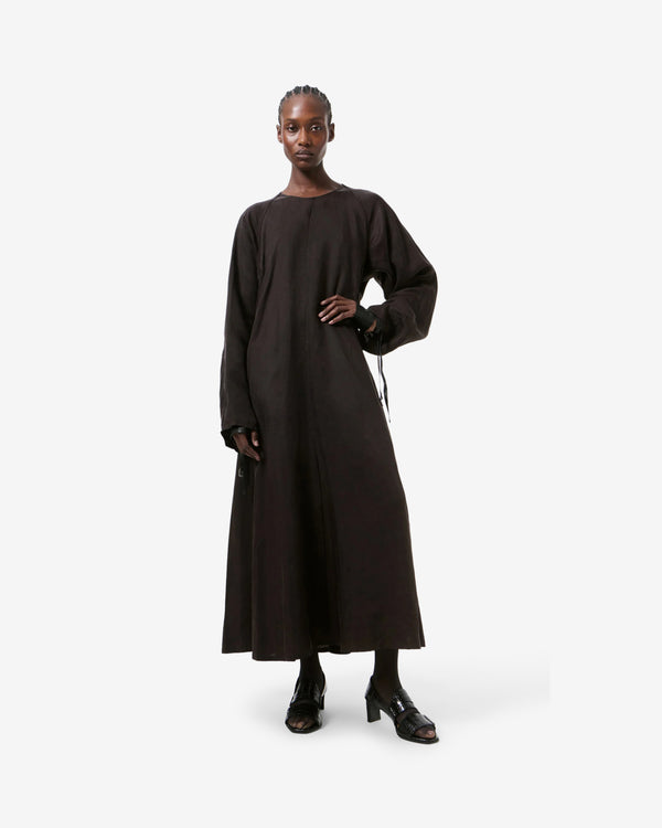 Our Legacy - Women's Shift Dress - (Root Brown Wax Dipped Cupro)