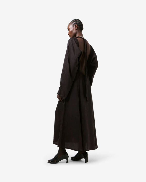 Our Legacy - Women's Shift Dress - (Root Brown Wax Dipped Cupro)