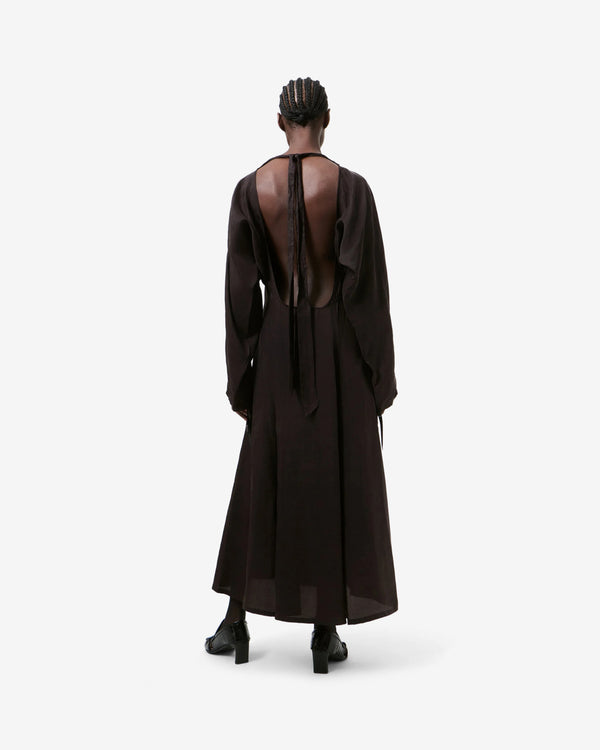 Our Legacy - Women's Shift Dress - (Root Brown Wax Dipped Cupro)