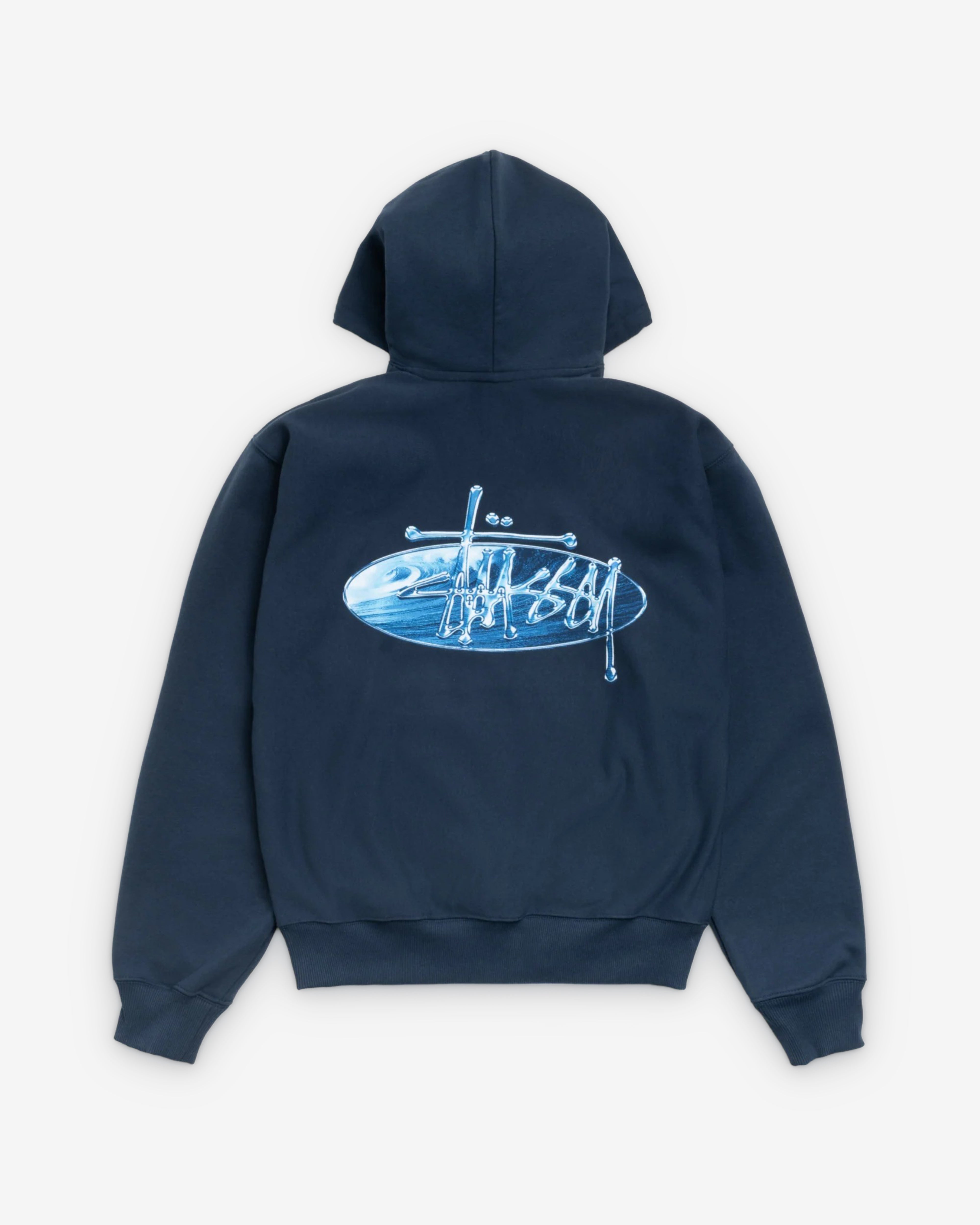 【STUSSY】 STOCK LOGO HOOD パーカー ネイビー　Mサイズ ☆関税込☆Stussy☆STOCK ZIP HOODIE☆Navy☆ (STUSSY/パーカー