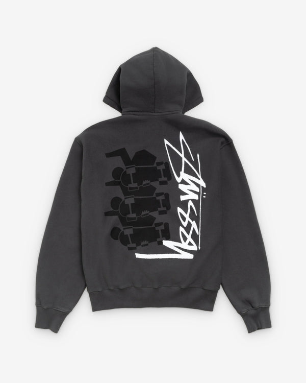 Stüssy - Men's Skate Stack Garment Dyed Zip Hood - (Faded Black)