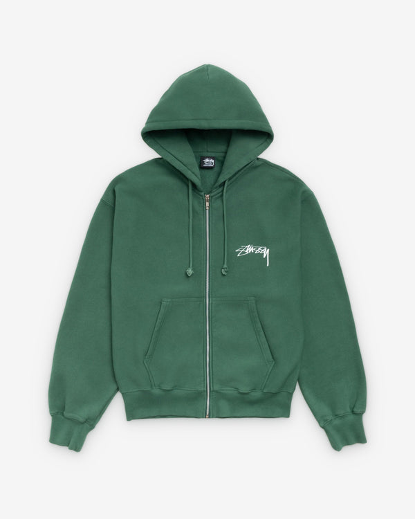 Stüssy - Men's Skate Stack Garment Dyed Zip Hood - (Pine)