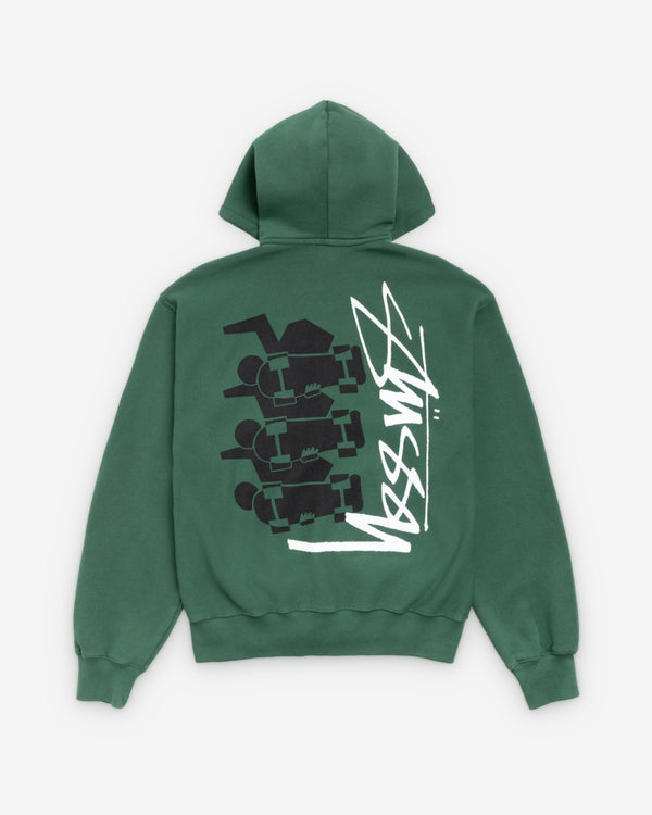 Stüssy - Men's Skate Stack Garment Dyed Zip Hood - (Pine)