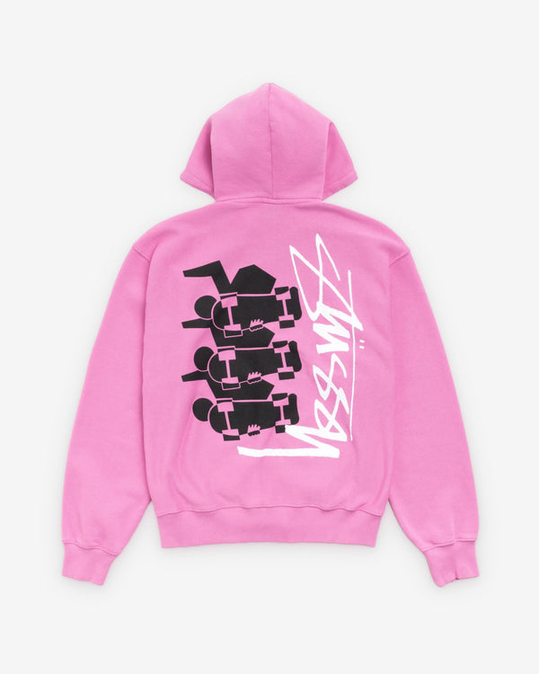 Stüssy - Men's Skate Stack Gar. Dyed Zip Hood - (Pink)