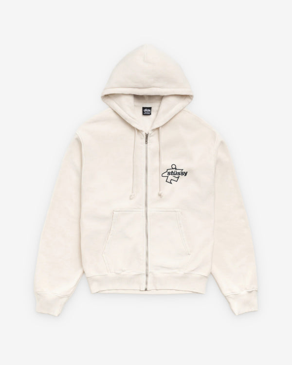 Stüssy - Men's Surf Size Garment Dyed Zip Hood - (Bone)