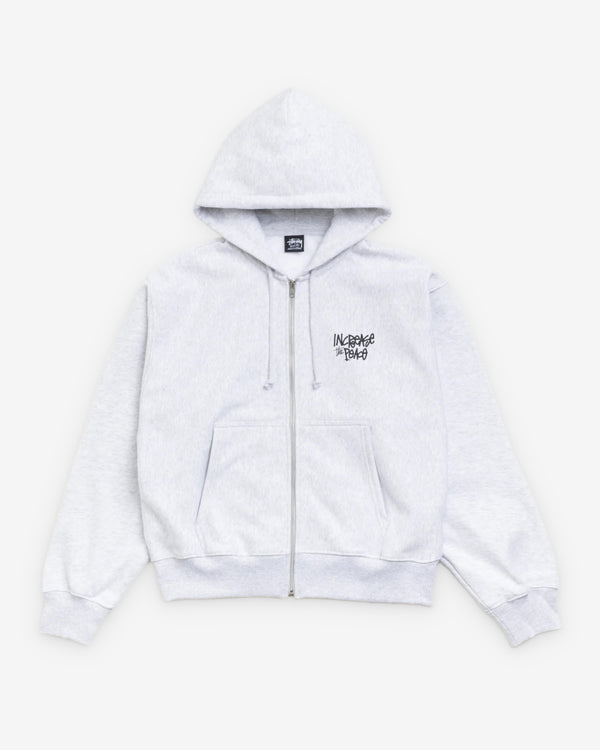 Stüssy  - Men's Peace Increased Zip Hood - (Ash Heather)