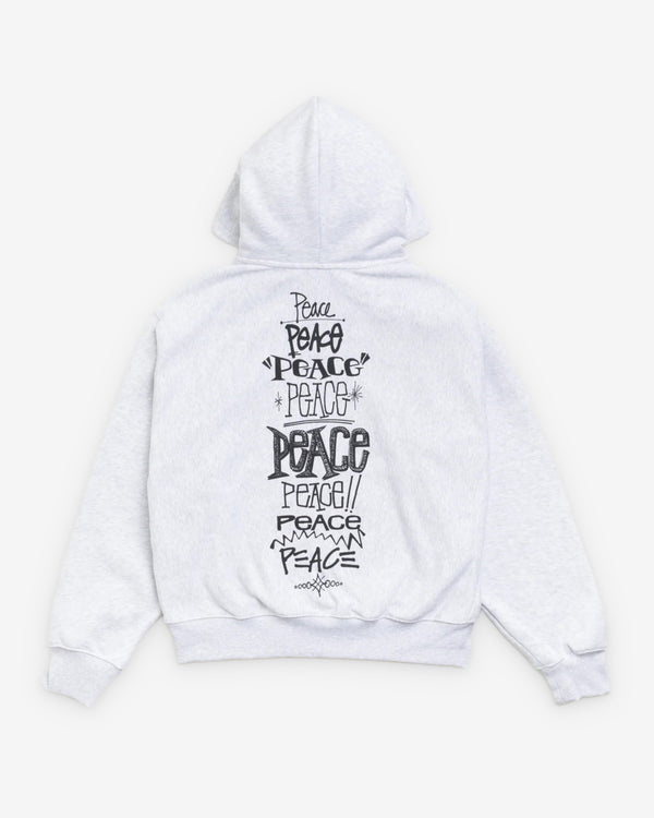 Stüssy  - Men's Peace Increased Zip Hood - (Ash Heather)