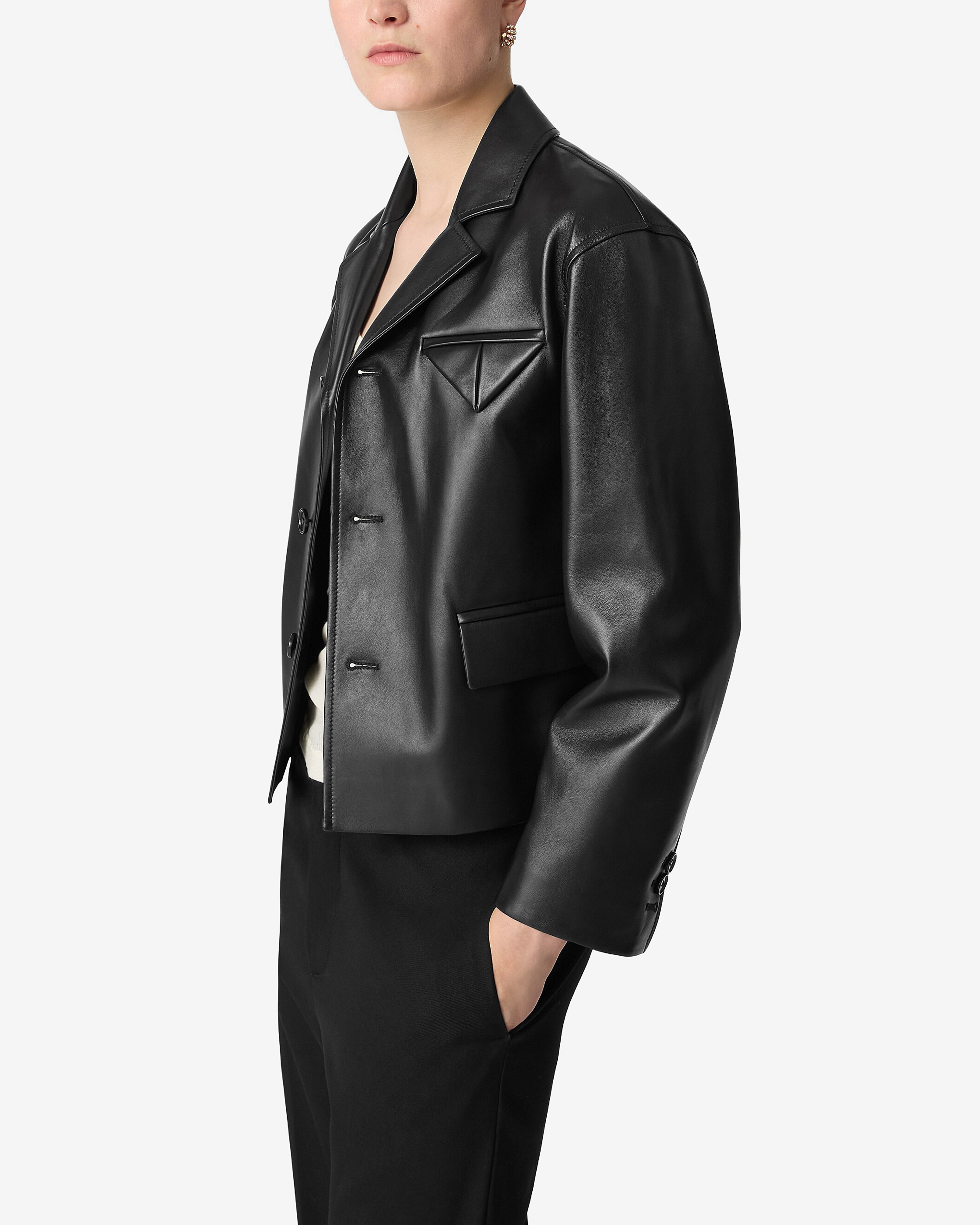 ジャケット・アウター bottega veneta 2020aw Bottega Veneta Leather jacket intrecciato collar | The