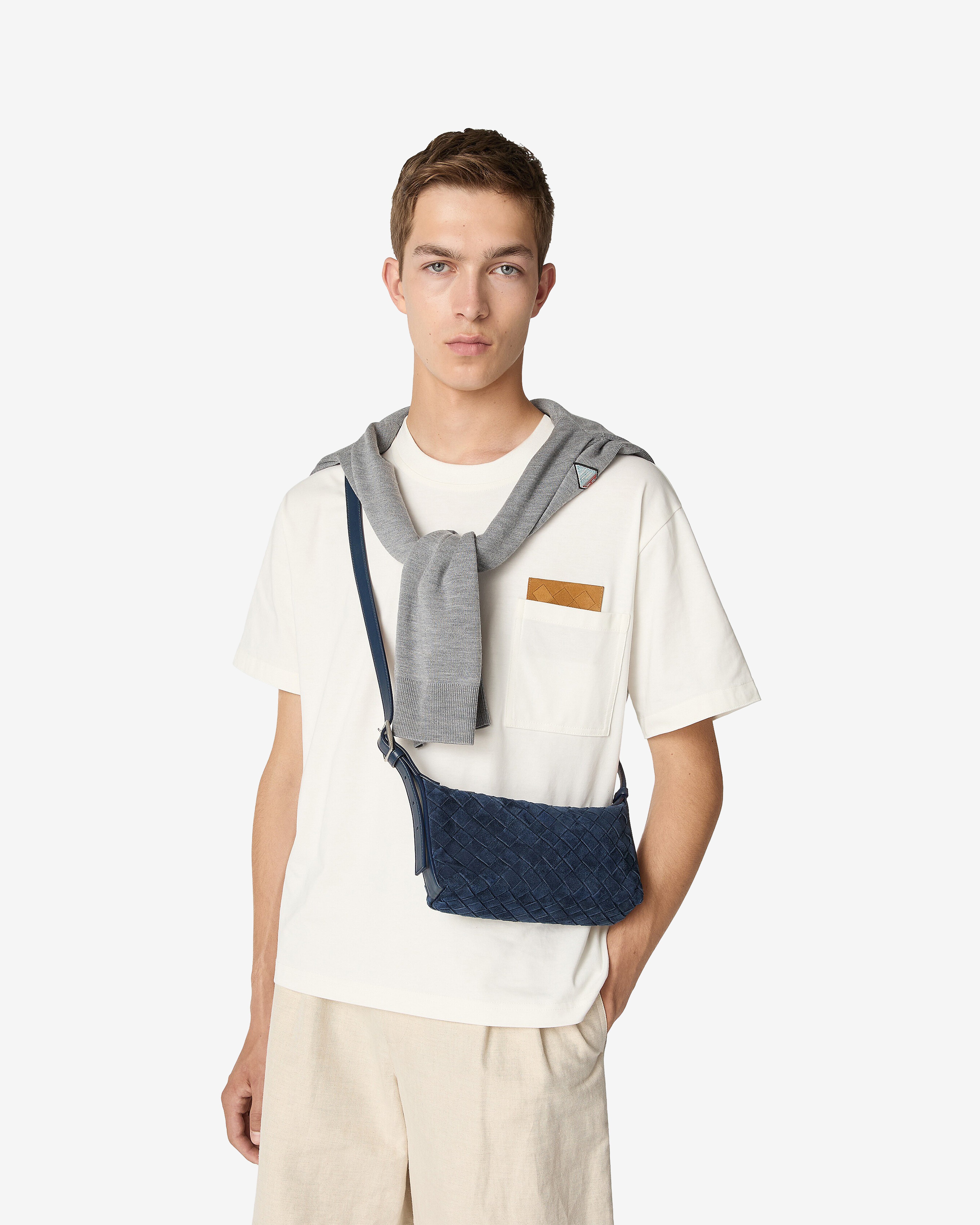Bottega Veneta: Men's Traveler Phone Pouch (Neptune) | Dover