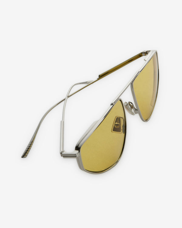 Bottega Veneta - Classic Aviator Sunglasses - (Silver / Yellow)