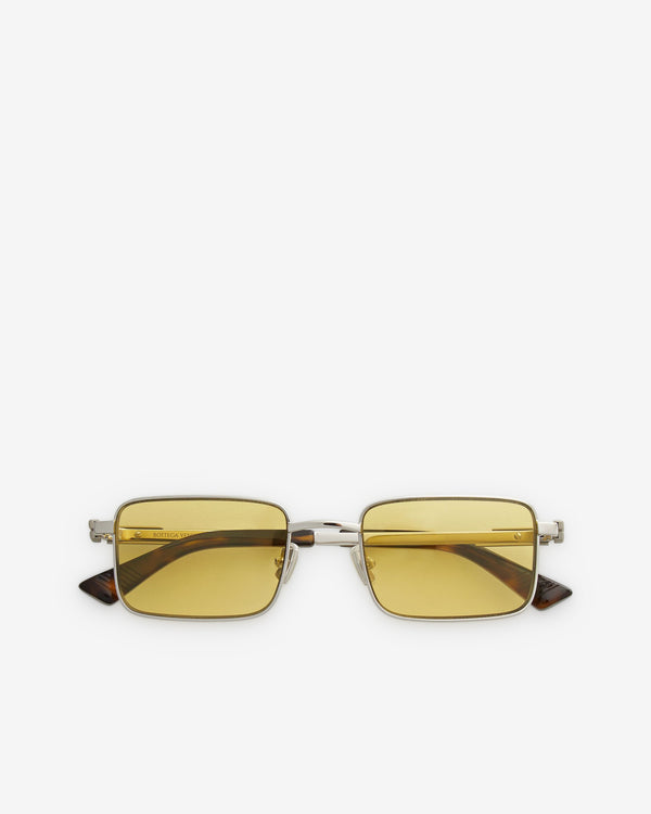 Bottega Veneta - Classic Rectangular Sunglasses - (Silver / Yellow)