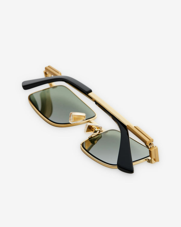 Bottega Veneta - Classic Rectangular Sunglasses - (Gold / Green)