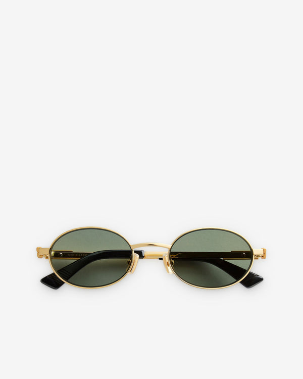 Bottega Veneta - Classic Oval Sunglasses - (Gold / Green)