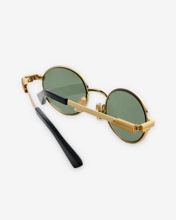Bottega Veneta - Classic Oval Sunglasses - (Gold / Green)