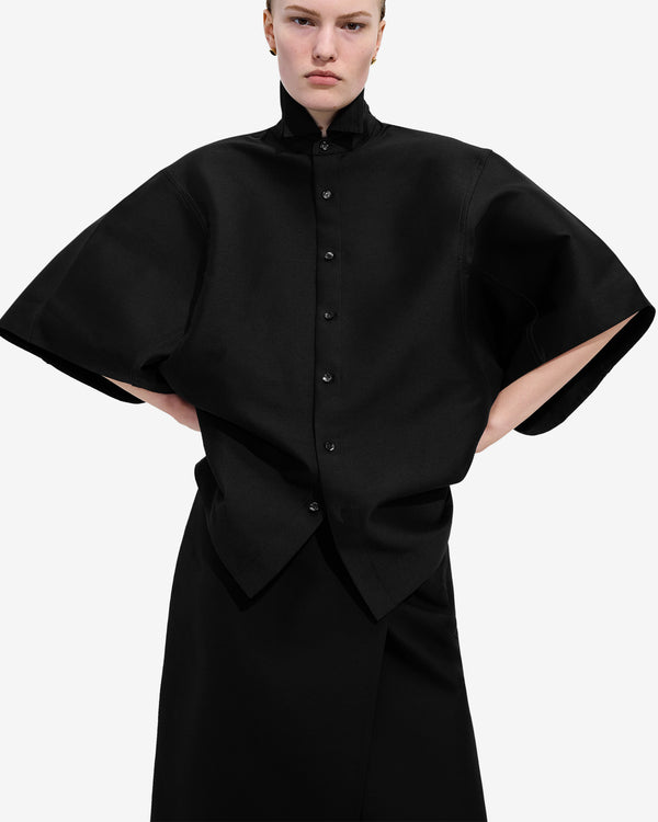 Bottega Veneta  - Women's Wool Twill Shirt - (Doube Black)
