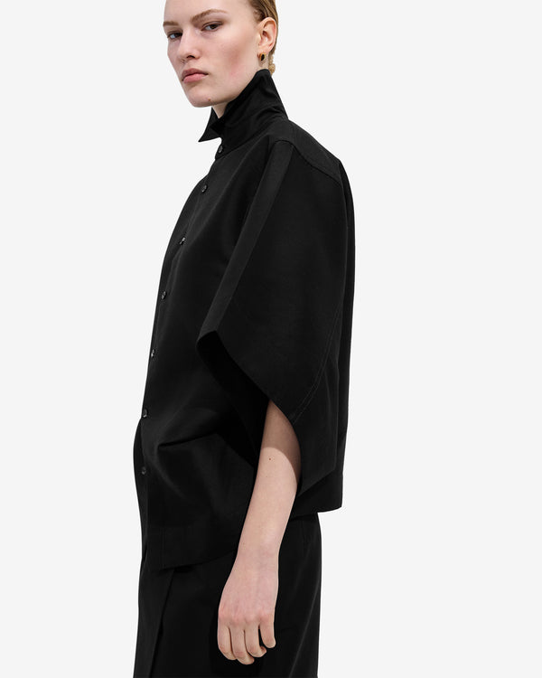 Bottega Veneta  - Women's Wool Twill Shirt - (Doube Black)