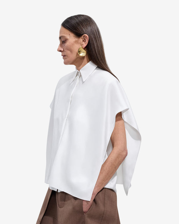 Bottega Veneta  - Women's Silk Twill Shirt - (White)